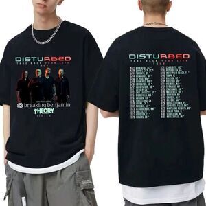 Disturbed World Tour 2 Sided Heavy Metal Concert Fan T-Shirt
